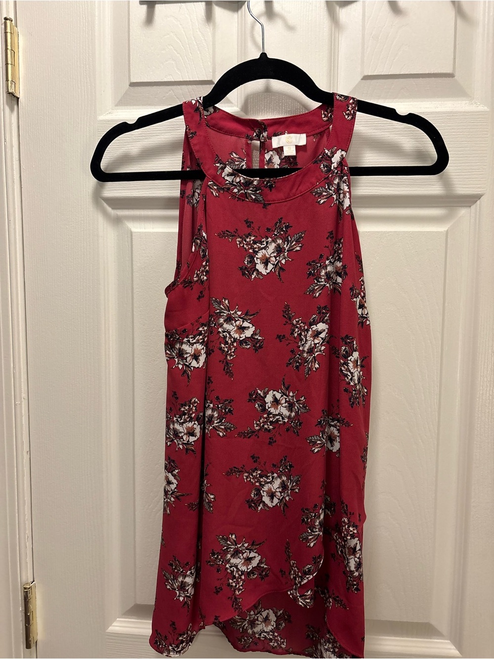 Women's Floral High-Neck Tank Top - Pink
